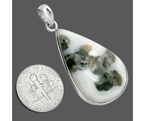 Horse Canyon Moss Agate Pendant SDP157211 P-1001, 20x32 mm