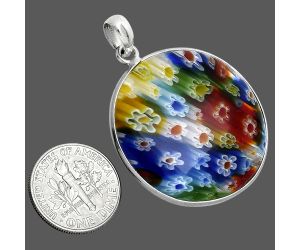 Millefiori Murano Glass Pendant SDP157217 P-1001, 31x31 mm