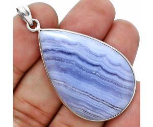 Blue Lace Agate Pendant SDP157224 P-1001, 25x39 mm