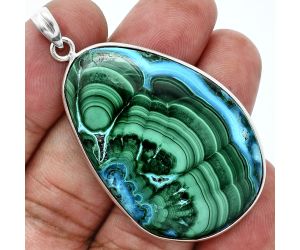 Azurite In Malachite Pendant SDP157225 P-1001, 28x41 mm