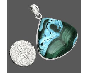 Azurite In Malachite Pendant SDP157228 P-1001, 27x31 mm