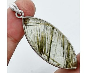 Actinolite In Quartz Pendant SDP157230 P-1001, 17x40 mm