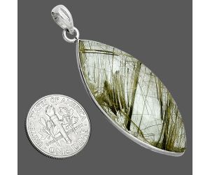 Actinolite In Quartz Pendant SDP157230 P-1001, 17x40 mm