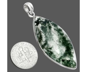 Moss Agate Pendant SDP157231 P-1001, 20x41 mm