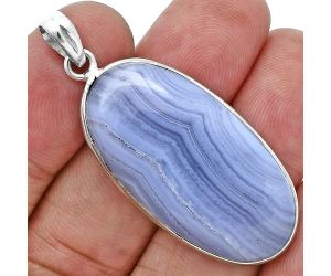 Blue Lace Agate Pendant SDP157234 P-1001, 18x35 mm