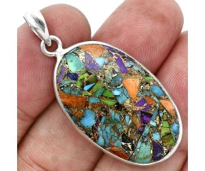 Multi Copper Turquoise Pendant SDP157235 P-1001, 19x30 mm