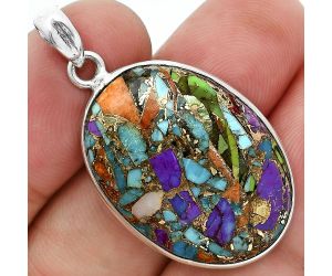 Multi Copper Turquoise Pendant SDP157236 P-1001, 20x27 mm