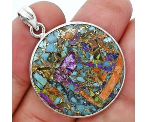 Multi Copper Turquoise Pendant SDP157237 P-1001, 27x27 mm