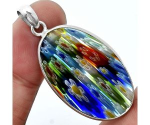 Millefiori Murano Glass Pendant SDP157238 P-1001, 19x33 mm