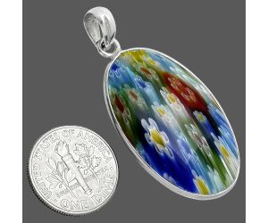 Millefiori Murano Glass Pendant SDP157238 P-1001, 19x33 mm