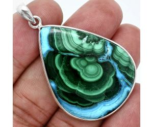 Azurite In Malachite Pendant SDP157239 P-1001, 29x38 mm