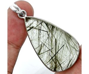 Actinolite In Quartz Pendant SDP157245 P-1001, 20x35 mm