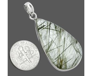 Actinolite In Quartz Pendant SDP157245 P-1001, 20x35 mm