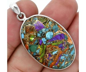 Multi Copper Turquoise Pendant SDP157247 P-1001, 21x31 mm