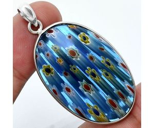 Millefiori Murano Glass Pendant SDP157249 P-1001, 23x36 mm