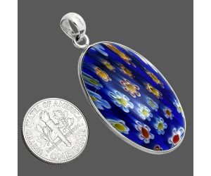 Millefiori Murano Glass Pendant SDP157250 P-1001, 20x34 mm