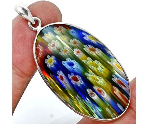 Millefiori Murano Glass Pendant SDP157251 P-1001, 22x37 mm