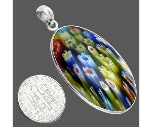 Millefiori Murano Glass Pendant SDP157251 P-1001, 22x37 mm