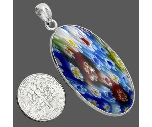 Millefiori Murano Glass Pendant SDP157253 P-1001, 21x38 mm