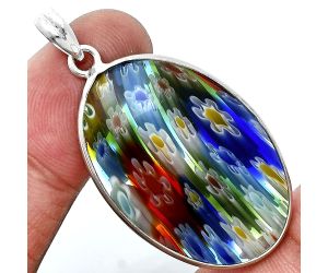 Millefiori Murano Glass Pendant SDP157254 P-1001, 22x33 mm