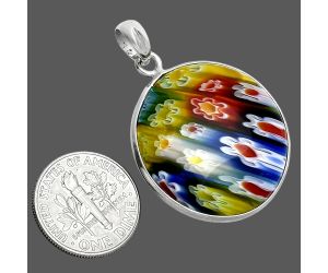 Millefiori Murano Glass Pendant SDP157255 P-1001, 26x26 mm