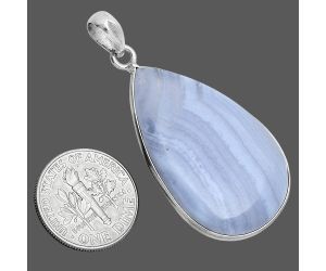 Blue Lace Agate Pendant SDP157258 P-1001, 21x34 mm