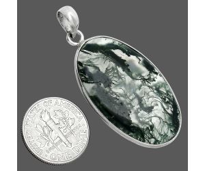 Moss Agate Pendant SDP157261 P-1001, 20x33 mm