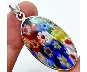 Millefiori Murano Glass Pendant SDP157279 P-1001, 19x34 mm