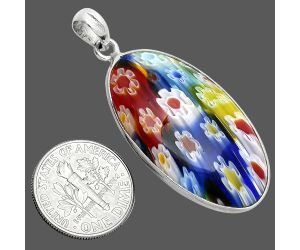 Millefiori Murano Glass Pendant SDP157279 P-1001, 19x34 mm