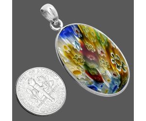 Millefiori Murano Glass Pendant SDP157280 P-1001, 19x29 mm