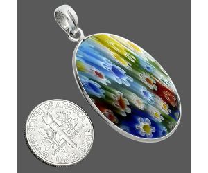 Millefiori Murano Glass Pendant SDP157281 P-1001, 21x31 mm