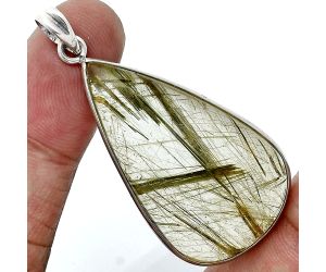 Actinolite In Quartz Pendant SDP157288 P-1001, 22x38 mm