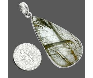 Actinolite In Quartz Pendant SDP157288 P-1001, 22x38 mm