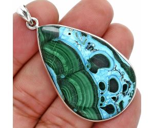 Azurite In Malachite Pendant SDP157290 P-1001, 27x43 mm