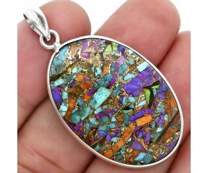 Multi Copper Turquoise Pendant SDP157305 P-1001, 22x33 mm