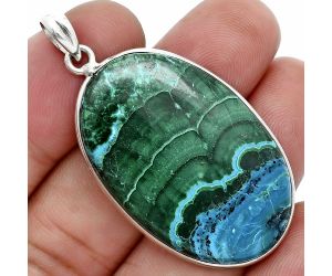 Azurite In Malachite Pendant SDP157306 P-1001, 24x37 mm