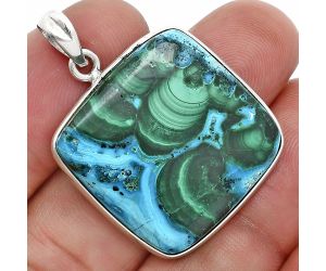 Azurite In Malachite Pendant SDP157307 P-1001, 25x25 mm