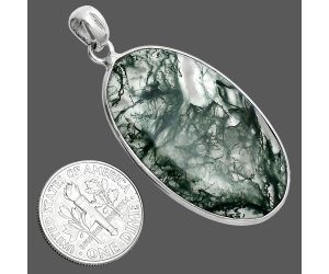 Moss Agate Pendant SDP157308 P-1001, 21x35 mm