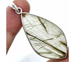 Actinolite In Quartz Pendant SDP157310 P-1001, 22x41 mm