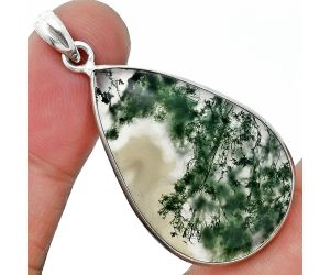 Moss Agate Pendant SDP157311 P-1001, 22x34 mm