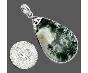 Moss Agate Pendant SDP157311 P-1001, 22x34 mm