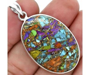 Multi Copper Turquoise Pendant SDP157313 P-1001, 22x33 mm