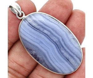 Blue Lace Agate Pendant SDP157314 P-1001, 24x40 mm