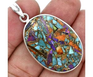 Multi Copper Turquoise Pendant SDP157315 P-1001, 22x31 mm