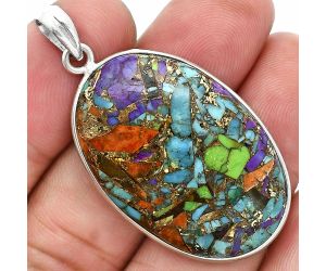 Multi Copper Turquoise Pendant SDP157316 P-1001, 23x34 mm