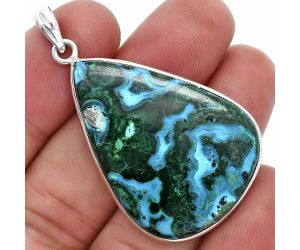 Azurite In Malachite Pendant SDP157317 P-1001, 27x37 mm