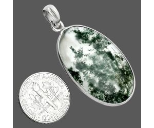 Moss Agate Pendant SDP157319 P-1001, 19x31 mm