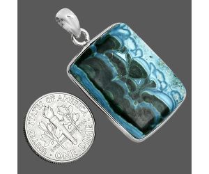 Azurite In Malachite Pendant SDP157323 P-1001, 19x26 mm