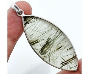 Actinolite In Quartz Pendant SDP157326 P-1001, 20x47 mm