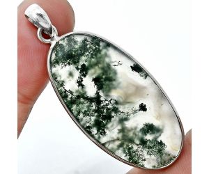 Moss Agate Pendant SDP157328 P-1001, 19x38 mm